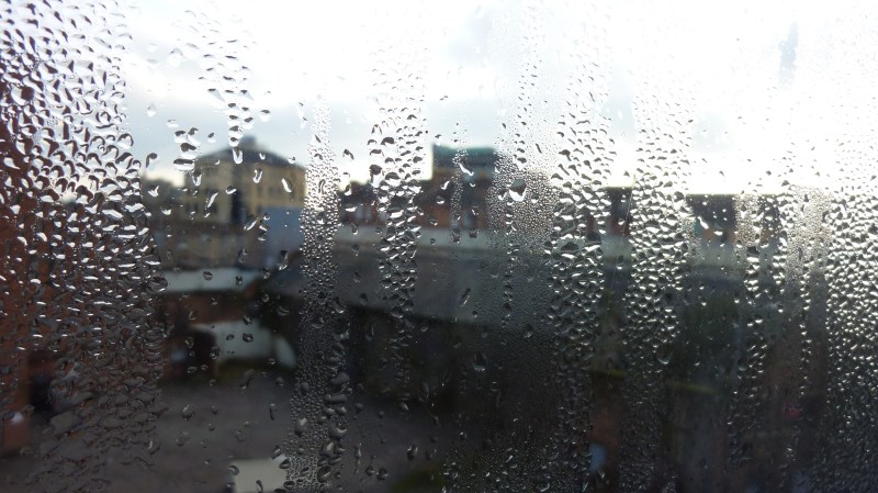 Condensation on window over Glasgow