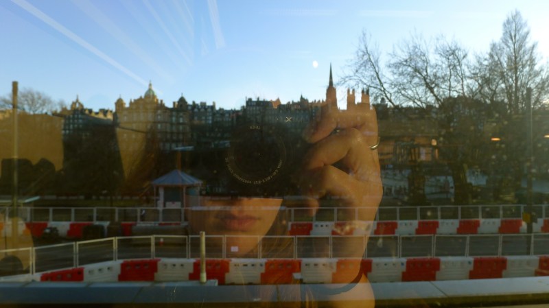 Photographer reflection in Edinburgh