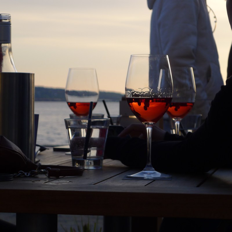 Rose Wine at Sunset