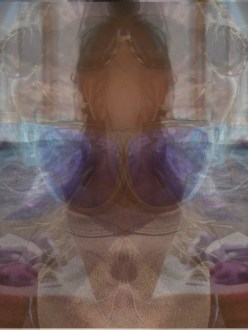 Sunglasses lake double exposed summer