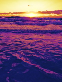 Waves at sunrise, Tulum Mexico