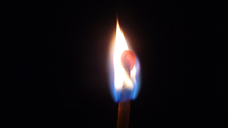 close up of match flame