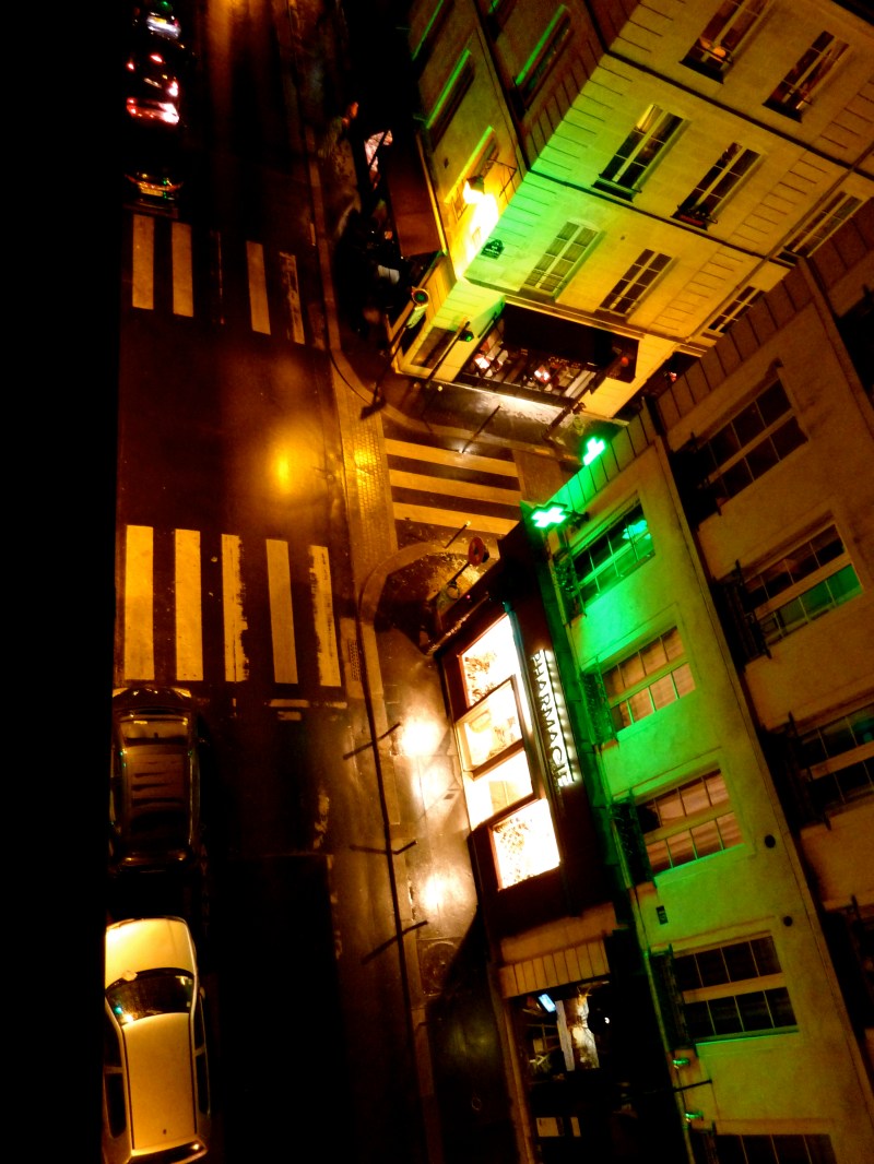 Paris empty street, night